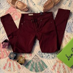 AG Adriano Goldschmied Women's Skinny Jeans in Burgundy